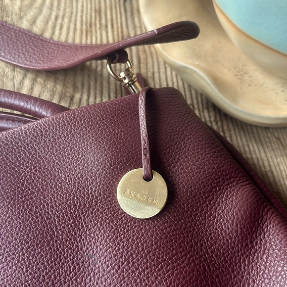 Skagen Mikkeline Burgundy Leather Handbag with Matching Wallet - Picture 7 of 13